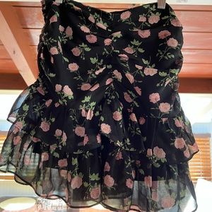 Cotton Candy LA Skirt -black floral print